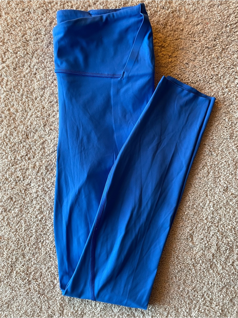 Lululemon Blue Solid Ankle Leggings, Women Regular Size 4